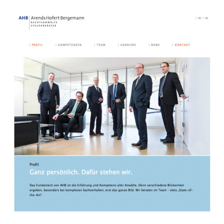 Unternehmensfotografie für die Website der Hamburger Kanzlei AHB (Rechtsanwälte und Steuerberater)