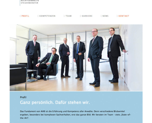 Unternehmensfotografie für die Website der Hamburger Kanzlei AHB (Rechtsanwälte und Steuerberater)